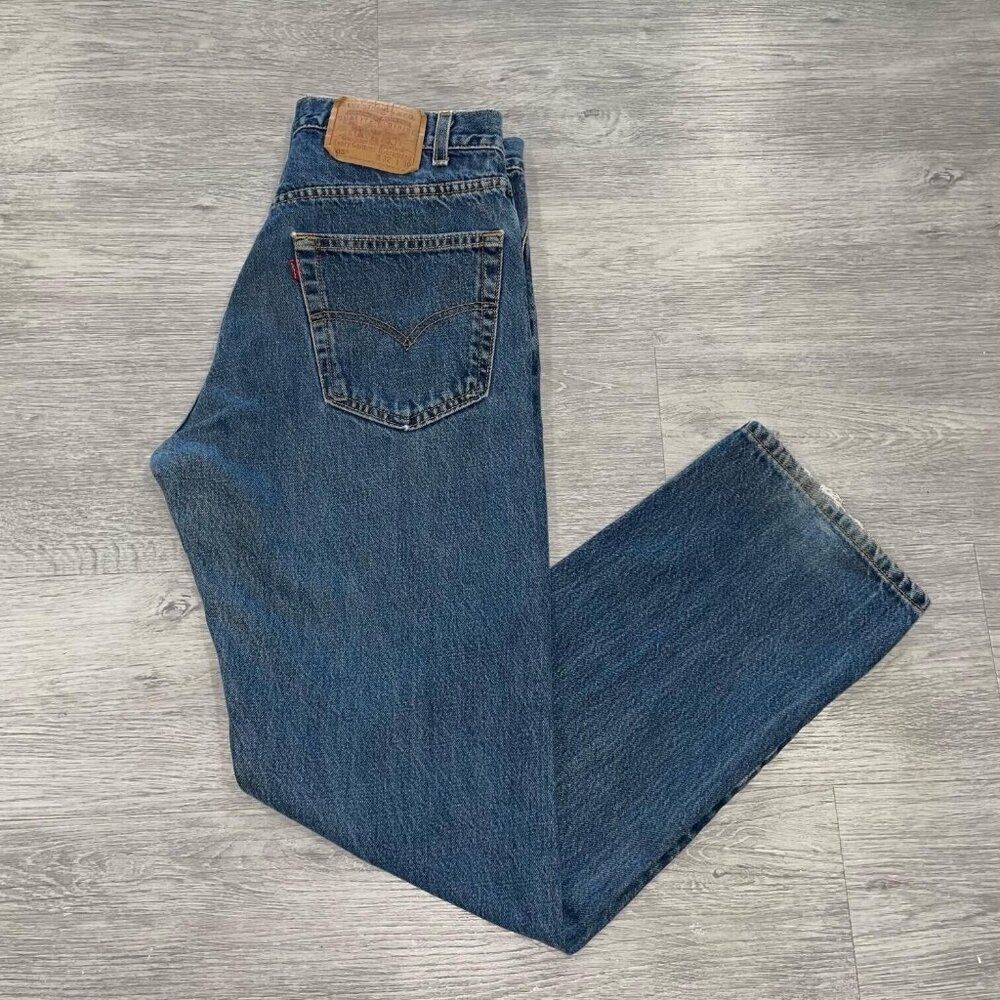 Levi's 505 Blue Jeans Men 32x30 Straight Leg Faded Denim Pants Vintage Y2K Baggy